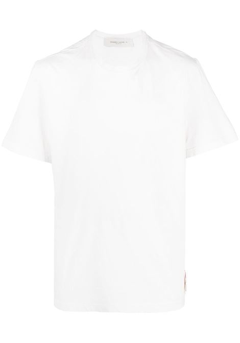 T-shirt con ricamo in bianco Golden Goose - uomo